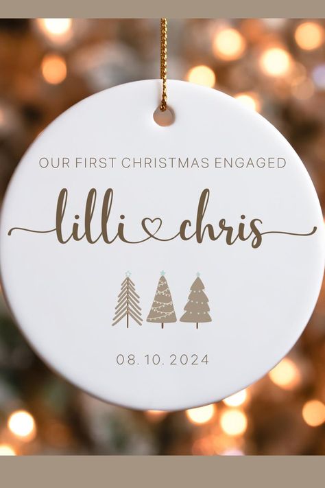 Engaged Ornament Christmas Personalized Gift Newlywed Engagement Gift Christmas Personalized Couples Gift First Christmas Keepsake - Etsy Canada Engaged Ornament Diy, First Christmas Keepsake, Engaged Ornament, Christmas Engagement, Ornament Diy, Engagement Ornaments, Personalized Couple Gifts, Couples Gift, Christmas Keepsakes