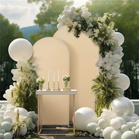 Elegant Spandex Arch Backdrop Covers Weddings Bridal Showers - Temu Arch Backdrop Stand, Chiara Backdrop, Tulle Backdrop, Metal Wedding Arch, Creative Baby Shower, Metal Wedding, Diy Holiday Decor, Wall Backdrops, Backdrops Backgrounds