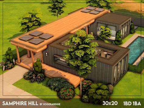 Sims 4 Contemporary House, Sims 4 Lot No Cc, Container House Sims 4, Sims 4 Eco House, Sims 4 Victorian House, Sims4 Inspiration, Sims 4 Beach House, Sims 4 Modern House, Sims 4 Cottage