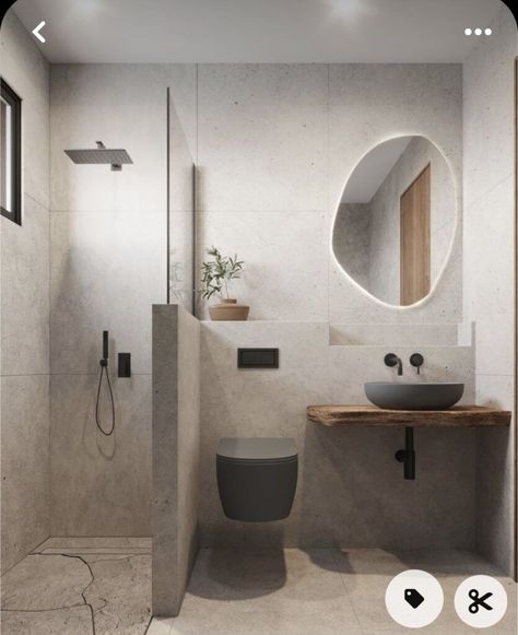 Minimalist Wc Design, Tiny Japandi Bathroom, Minimalist Bathroom Small Simple, Small Nordic Bathroom, Minimal Wc Design, Minimal Washroom Design, Small Toilet And Shower Room Ideas, Small Bathroom Ideas 2024, Toilet And Bathroom Design Small Spaces