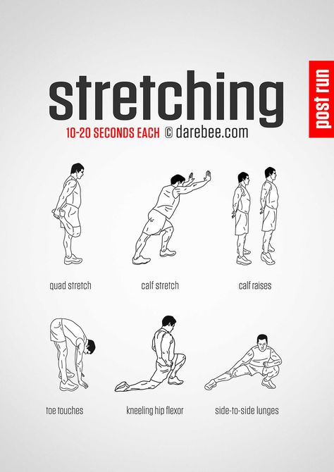 Post Run Stretching Stretches For Runners, Runners Workout, Quad Stretch, Running Program, Stretching Exercises, Senior Fitness, Yoga Stretches, Free Workouts, Daily Workout