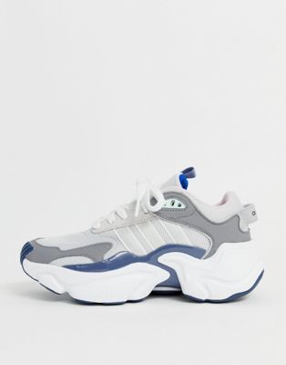 adidas Originals Magmur Runner in grey and blue Adidas Magmur Runner, Adidas Magmur, Shop Shoes, Grey Adidas, Blue Adidas, Nike Huarache, Grey Fashion, Saucony Sneaker, The Trend