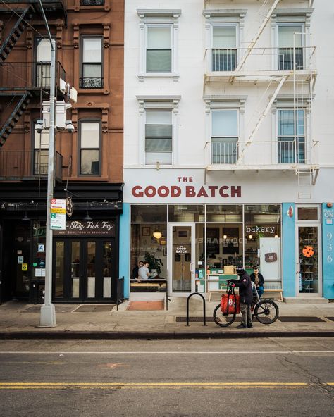 The Good Batch Bakery sign, Brooklyn, New York New York Bakery, Bakery Sign, Rail Transport, Nyc Food, Hotel Motel, White Car, Posters Framed, City Car, Brooklyn New York