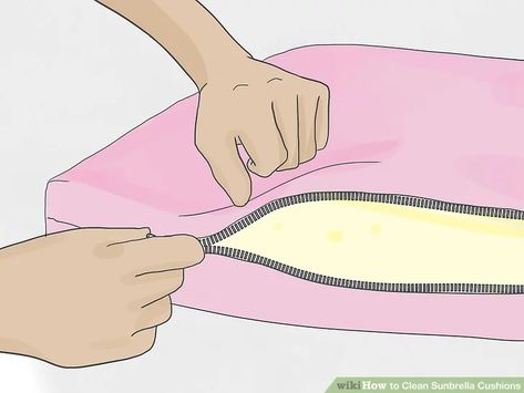 How To Clean Sunbrella Outdoor Cushions, Cleaning Patio Cushions, How To Clean Outdoor Cushions, Pottery Barn Sofa, Patio Cushion Covers, How To Clean Pillows, Clean Couch, Bench Covers, Diy Home Cleaning