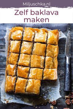 Baklava Recept, Sweet Pie, Pie Cake, Cookie Cake, Baklava, Sweets Treats, High Tea, Homemade Recipes, Vegan Recipes