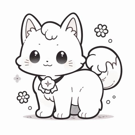 dibujo Gato kawaii para colorear chibi #kawaii #colorear #coloringpage #gatokawaii Kitten Coloring Pages, Kittens Coloring, Cute Easy Doodles, Note Writing Paper, Cartoon Coloring Pages, Disney Coloring Pages, Cool Coloring Pages, All Things Cute, Simple Doodles