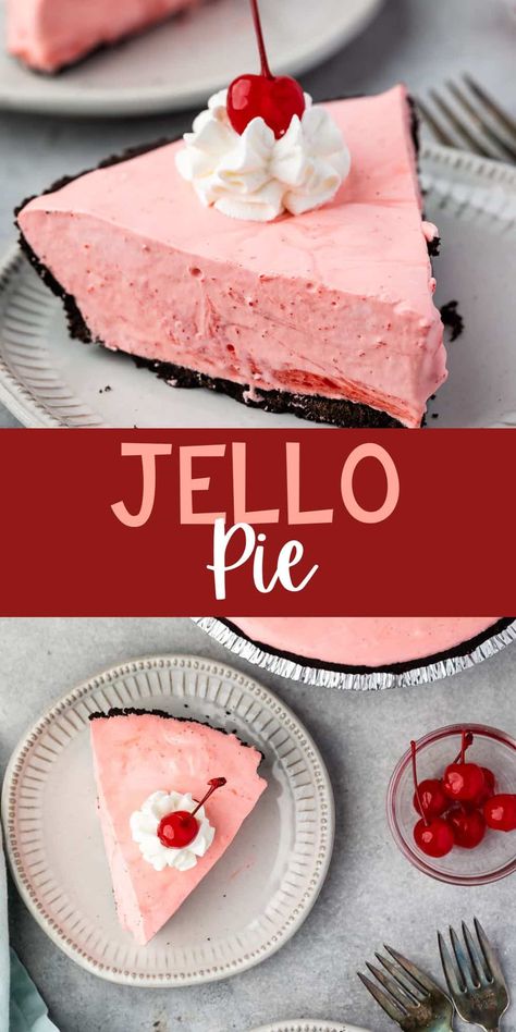 Jello Pie Recipes, Yummy Summer Desserts, Recipe With Cool Whip, Guava Desserts, Water Pie, Strawberry Jello Pie, Summer Pie Recipes, Jello Pie, Jello Flavors