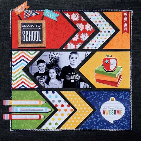 1000+ images about Scrapbook - School Layouts on Pinterest | First day of school, A project and Back to school School Layouts, Scrapbook School, School Scrapbook Layouts, Graduation Scrapbook, Lay Outs, Scrapbook Cover, Scrapping Ideas, Picture Layouts, Card Candy