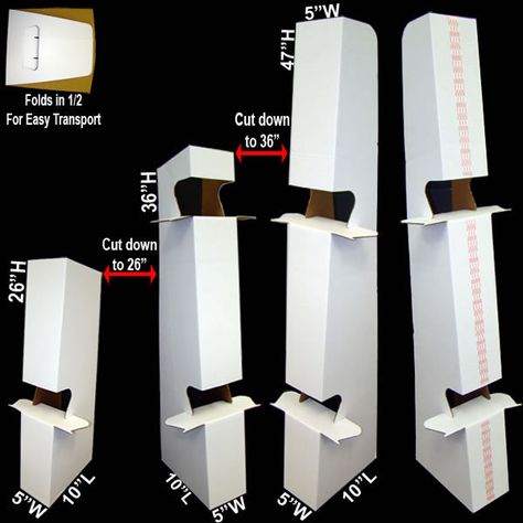 This sturdy 47" white corrugated easel back was designed to display 48" x 96" large standees and cutouts. Easily display large format cutouts, posters and standees. These economical and environmentally friendly large easel backs are produced on premises from 100% recycled corrugated cardboard. Assembly is quick and simple, just lock in the tab, and stick easel back it to your sign with self-stick tape. Available with or without self-stick tape. Diy Cardboard Easel, Cardboard Easel, Cardboard Standee, Diy Storage Rack, Artist Easel, Tshirt Template, Art Easel, Cardboard Cutouts, Cardboard Cutout