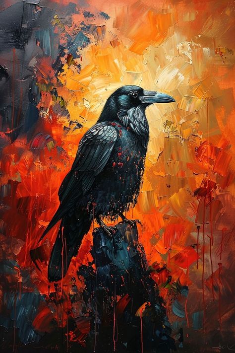 Black Crow Painting Art Print Witchy Art Painting Perfect for Victorian Art Home Wall Decor 3 - Etsy Turkey