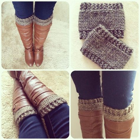 Last winter, I posted a pattern for knitted boot cuffs. While it is still a good pattern, I have decided to post a different way to do them. I think I like this pattern better, because it is easier... Knit Boot Cuffs Pattern, Crochet Boot Cuff Pattern, Crochet Boot Cuff, Boot Cuff Pattern, Crochet Boot Cuffs, Knitted Boot Cuffs, Knit Projects, Crochet Boots, Knit Boots