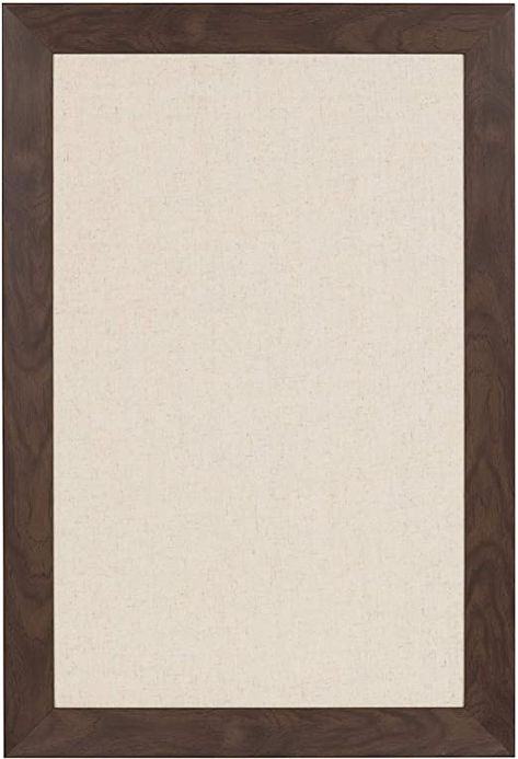 DesignOvation Beatrice Framed Linen Fabric Pinboard Bulletin Board, 18x27, Walnut Brown Diy Linen Pinboard, Diy Linen Bulletin Board, Linen Cork Board, Chalkboard Calendar, Magnetic Chalkboard, Dry Erase Calendar, Pocket Organizer, Memo Board, Wall Organization