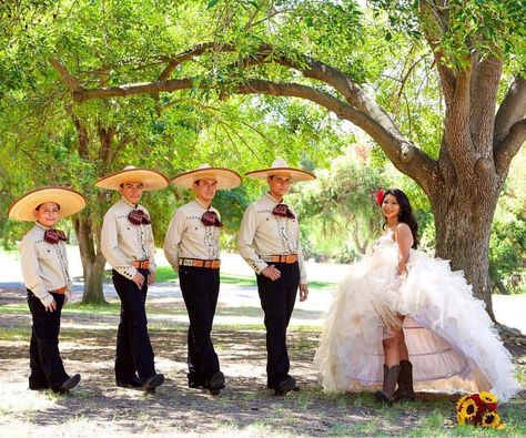 🌿Love this Charro theme and choice of colors!! Great capture by @lc_photo_video ⁣ ⁣ ⁣ ⁣ ⁣ ⁣ #charroquinceanera #charrotheme… Charro Chambelanes, Damas And Chambelanes Outfits, Charro Quinceanera Theme, Chambelanes Outfits, Quince Photos, Quinceanera Court, Charro Theme, Quinceanera Dresses Mexican, Charro Quince