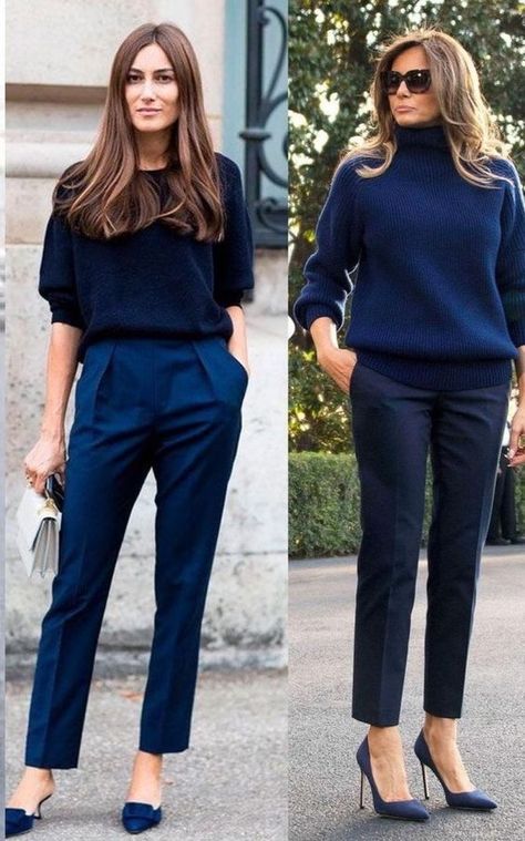 2023 Womens Suits, Non Tucked In Outfits, Sophisticated Business Casual, Summer Work Wear Women, Executive Hairstyles For Women, Navy Dress Pants Outfit Women, Sophisticated Outfits Classy Chic, Fall Work Outfits For Women 2023, Sophisticated Work Outfits