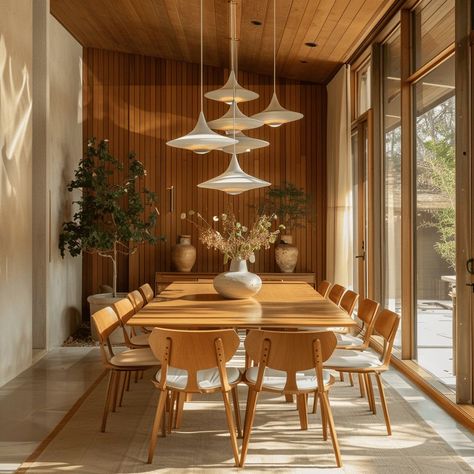 Mid Century Modern Dining Room, Mid Century Modern Interior Design, Japandi Living, Mid Century Modern Bedroom, Hallway Designs, Hallway Design, Mid Century Modern Interiors, Mid Century Modern Dining, Coastal Living Room