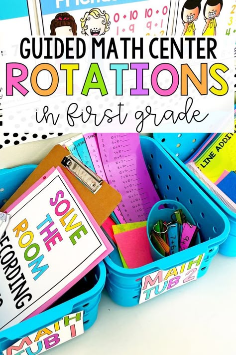 Math Centers ideas tips and organization for Guided Math Rotations in first grade Differentiated Centers First Grade, Small Group Math First Grade, First Grade Math Manipulatives, September First Grade Activities, First Grade Math Rotations, First Grade Math Tool Kit, Organizing Math Manipulatives, No Prep Math Centers First Grade, Back To School Math Activities 1st Grade