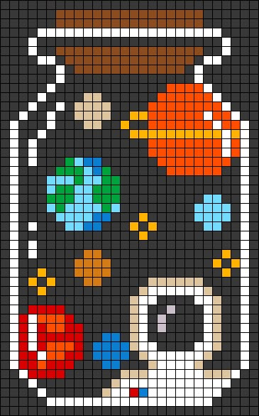 Alpha pattern #142960 | BraceletBook Pixel Art Pattern Circle, Outer Space Perler Bead Patterns, Space Pixel Art Easy, Perler Bead Patterns Space, Solar System Pixel Art, Disco Ball Pixel Art, Pixel Art Envelope, Perler Beads Space, Pixel Art Grid Pattern