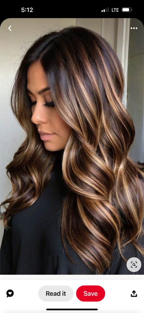 Carmel And Blonde Highlights Brown Hair, Brown Hair With Blonde Highlights, Brown Balayage, Highlights Brown Hair, Blonde Highlights, Hair And Nails, Brown Hair, Balayage, Health And Beauty