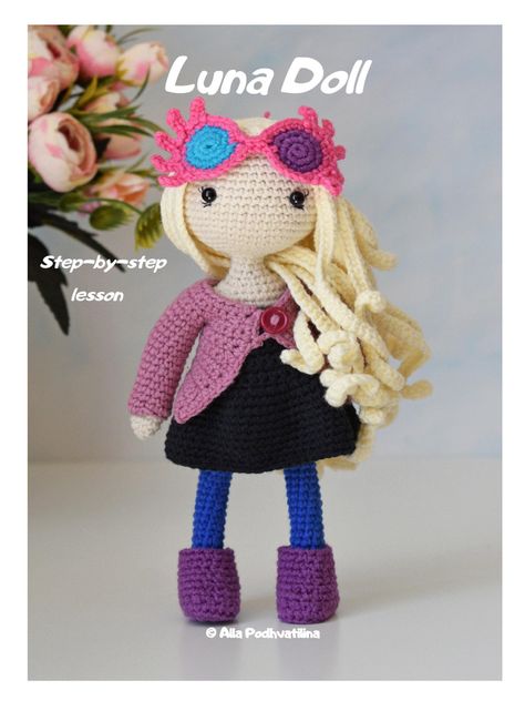 Harry Potter Luna, Harry Potter Luna Lovegood, Boots Dress, Luna Lovegood, Single Crochet Stitch, Head Hair, Crochet Yarn, Single Crochet, Crochet Stitches