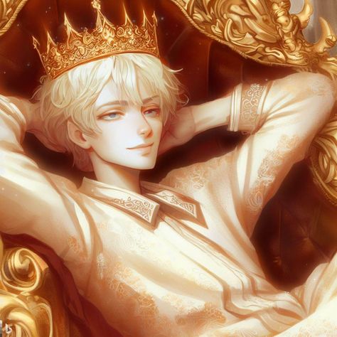 Prince Anime Pfp, Blonde Anime Boy Pfp, Prince Oc Male, Blonde Boy Pfp, Prince Oc Art, Prince Character Art, Blond Prince, Prince Fantasy Art, Blonde Boy Art