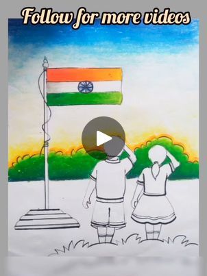 Independence Day Drawing, Simple Artwork, Drawing For Kids, Oil Pastel, Independence Day, Cute Wallpapers, For Kids, Wallpapers, Drawings