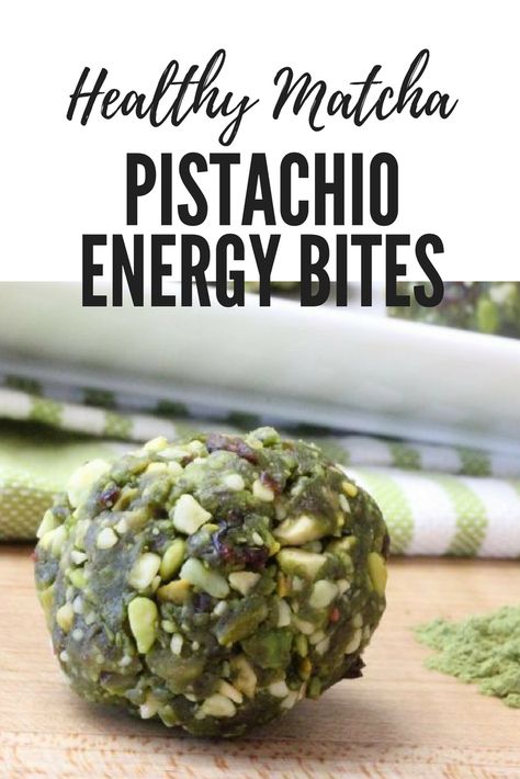 These delicious Matcha Pistachio Energy Bites are really healthy and really easy to make (video included!) #matcha #energybites #energyballs #blissballs #pistachio #cranberry #nuts #snack #treat #healthy #cleaneating Matcha Balls Energy Bites, Pistachio Bites, Healthy Lunch For School, Matcha Energy Bites, Energy Bites Healthy, Weekend Meal Prep, Clean And Delicious, Healthy Energy, Healthy Meals For Two