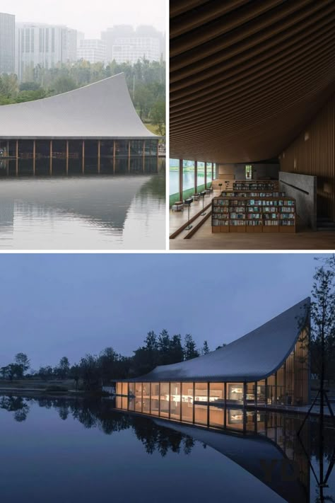 Curved Slope Roof, Curved Gable Roof, Interesting Roof Design, Slope Roof Architecture, Unique Roof Design Architecture, Curve Roof Architecture, Curved Roof Architecture, Curved Roof Structure, Pitch Roof Design