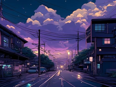 Paisaje de calles de la ciudad anime en ... | Premium Photo #Freepik #photo #calle #noche #fondo #ciudad Aesthetic Cities, Anime City, Premium Photo, Spiderman, Hello Kitty, Cherry, Fan Art, Japan, Anime