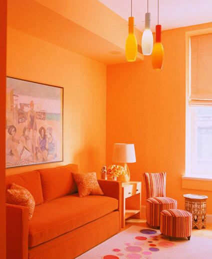 Jamie Drake Design Orange Living Room, Monochromatic Room, Orange Room, Orange Things, Orange Rooms, Orange Color Schemes, The Color Orange, Living Room Orange, Orange Interior