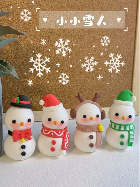 Christmas Wallpapers For Iphone, Fimo Kawaii, Clay Christmas Decorations, Diy Air Dry Clay, Tanah Liat, Polymer Clay Christmas, Clay Diy Projects, Christmas Clay, Clay Crafts Air Dry