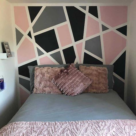 Small Room Paint, Accent Paint, Walls Color, Best Bedroom Paint Colors, Geometric Wall Paint, Wall Paint Patterns, Wall Color Combination, Paint Bedroom, Accent Wall Ideas