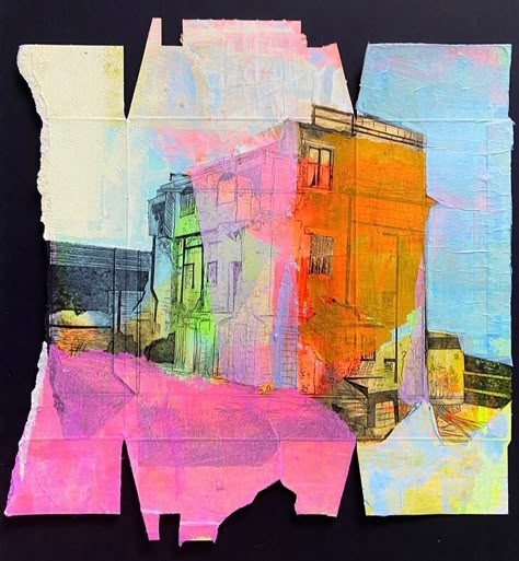 Karen Wicks (@iacartroom) • Instagram photos and videos Urban Culture Art, Collage Art Architecture, Architecture Folio, Architecture Textiles, Layers Photography, Architecture Process, City Scape Art, Monoprint Ideas, Urban Landscape Art