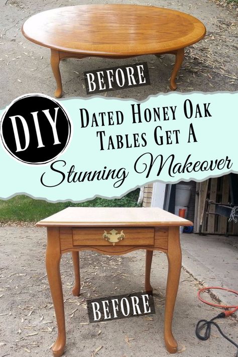 Don't hold onto the past!  Give that honey oak furniture a makeover and give it a fresh new look!  It's a beautiful transformation! I love furniture makeovers because you can customize it to fit your personal style and home decor ideas!  #howto #diy #diys #craft #crafts #crafting #handmade #homedecor #decor #makeover #makeovers #redo #repurpose #reuse #recycle #recycling #upcycle #upcycling #unique #furniture #furnituremakeover #furnitureredo #thrifting #thriftstore  | sponsored Honey Oak Furniture, Spindle Projects, Kona Stain, Annie Sloan Duck Egg Blue, Things To Make Crafts, Ikea Lack Coffee Table, Lack Coffee Table, Couch Makeover, Recycling Furniture