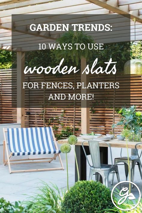 Loved by high-end designers, wooden slats are currently having a moment. Discover how to recreate this versatile trend in your own garden. Luxury Garden Design, Wooden Panelling, Timber Slats, Outdoor Sitting Area, Wooden Planter Boxes, Backyard Gardening, Garden Screening, Wooden Wall Panels, Luxury Garden