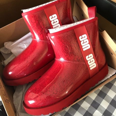 UGG Classic Clear Mini boots (red) women’s size 8 Red Ugg Boots Outfit, Red Ugg Boots, Red Uggs, Ugg Classic Clear, 2023 Bucket List, Clear Boots, Ugg Snow Boots, Ugg Boots Outfit, Mini Boots