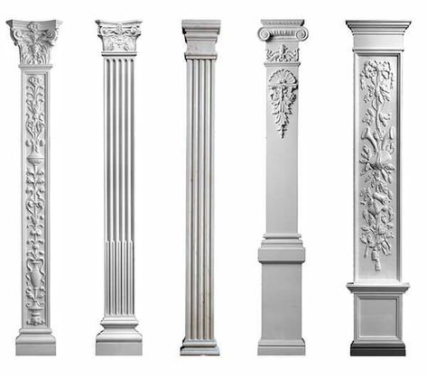 Column Cladding, House Window Design, Front Wall Design, Indian Temple Architecture, Front Door Design Wood, Interior Columns, Classical Interior, Pillar Design, Small House Design Exterior