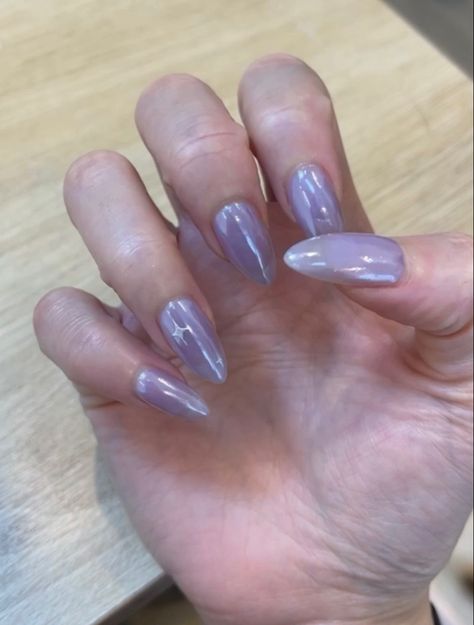 French Tip Lilac, Glazed Donut Nails, Donut Nails, Lilac Nails, Glazed Donut, Donut Glaze, Lilac, Glaze, Nails