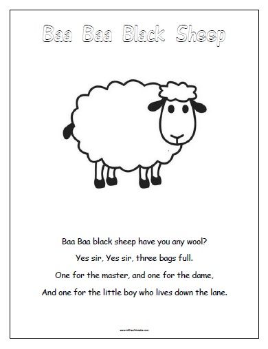 Free Printable Baa Baa Black Sheep Bah Bah Black Sheep Nursery Rhymes, Baa Baa Black Sheep Craft, Ba Ba Black Sheep Craft Preschool, Baa Baa Black Sheep Activities Preschool, Baa Baa Black Sheep Crafts, Sheep Worksheet, Sheep Preschool, Baa Baa Black Sheep Activities, Worksheet Nursery