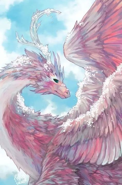 Feather Dragon Tattoo, Dragons With Feathers, Feathered Dragon Tattoo, Fluffy White Dragon, White Feathered Dragon, Feathered Dragon Art, Dragon With Feathers, Dragon Feathers, Prismatic Dragon