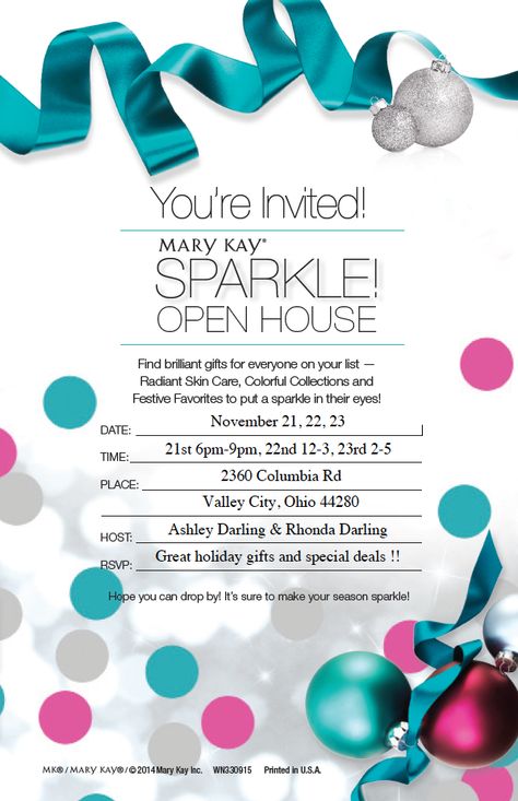 Mary Kay Holiday Open House  November 21, 22 and 23 !!!! Mary Kay Holiday Open House, Mary Kay Open House Invitations, Mary Kay Invitations Templates, Mary Kay Party Invitations, Mary Kay Open House, Open House Invitations, Christmas Open House Invitations, Holiday Open House Invitations, Mary Kay Christmas