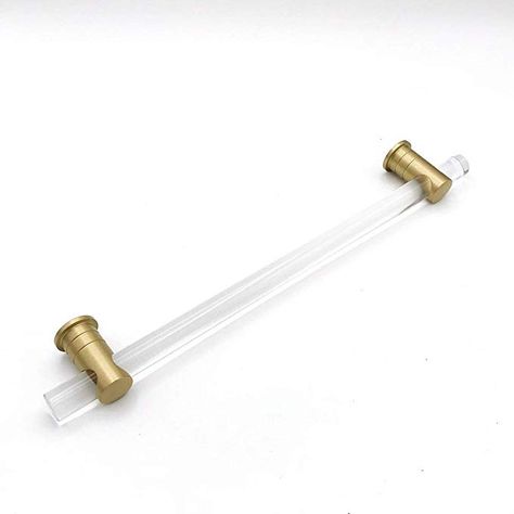 Lucite and Satin Brass"Lucite" Drawer Pulls by Forge Hardware (8" Pull) - - Amazon.com Kitchen Drawer Pulls, Unique Furniture Pieces, Brass Drawer Pulls, Brass Pulls, Cabinet And Drawer Pulls, Cabinet Handles, Satin Brass, Cabinet Pull, Unique Furniture