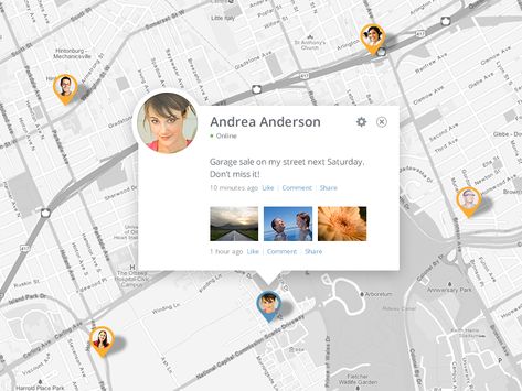 Recent Updates (Map View) by Devin Schulz #popup Touchscreen Design, City Playground, Wireframe Design, Map Marker, Data Visualisation, Mobile Web Design, Mobile Ui Design, Application Design, Ui Design Inspiration