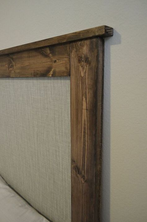 Headboard With Tiles, Rustic Farmhouse Headboard Diy, Diy Wood Wall Headboard, Alternative To Headboard, Diy Headboard On Wall, Pine Headboard Diy, Diy Modern Headboard Ideas, Fyi Headboard, Wall Mount Headboard Diy