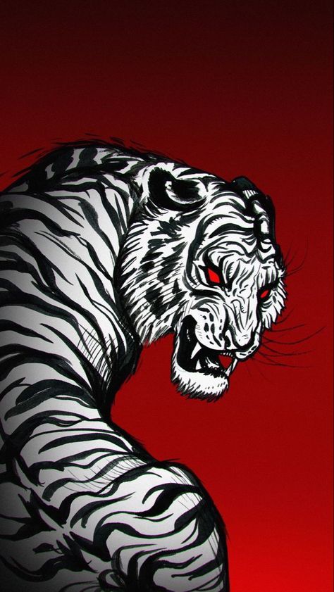 White Tiger, Social Network, Red, Black, Color