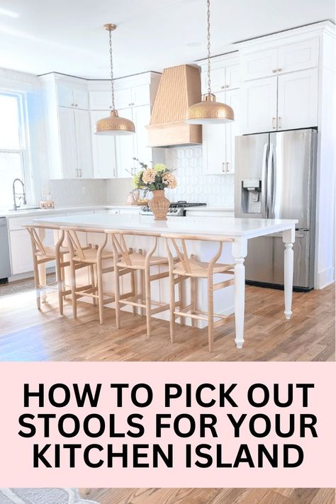 Wondering how to choose the best kitchen stool? Here are tips for choosing! Plus all my favorite chairs! Kitchen Island Stool Ideas, High Chairs For Kitchen Island, Chairs For Kitchen Island, Woven Bar Stools, Island Stools, Rattan Bar Stools, Kitchen Stool, Wood Counter Stools, Stools For Kitchen Island