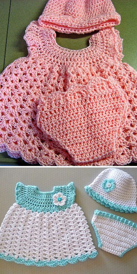 Free Crochet Newborn Dress Pattern, Baby Dress Crochet, Baby Dress Crochet Patterns Free, Crochet Baby Dress Free Pattern Newborn, Crochet Baby Sets Free Pattern, Baby Girl Crochet Patterns Free, Free Printable Crochet Patterns, Crochet Baby Clothes Free Patterns, Crochet Newborn Hat Free Pattern