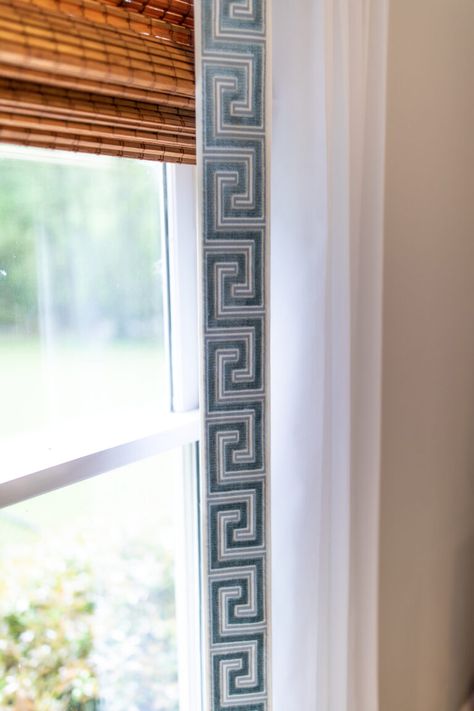 How to Add Trim to Curtains for a Designer Look - LoChandler.com Adding Trim To Curtains, Lengthen Curtains, Diy Drapes, Affordable Curtains, Drapery Trim, Stitch Witchery, Gel Glue, Net Curtains, Fabric Glue