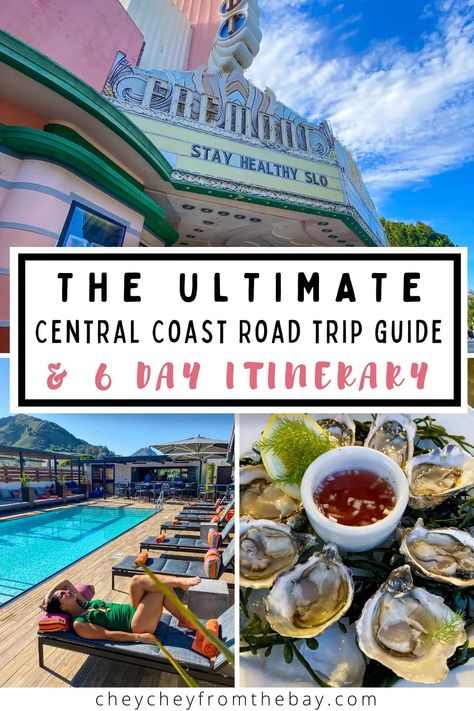 Central California is a region that offers incredible landscapes, amazing food and tons of fun activities. Here's a complete six-day itinerary and everything you need to know about traveling through this area, including where to stay, eat and play! Central California Travel, Cal Poly Slo, Northern California Travel, Incredible Landscapes, Carmel Beach, Central Coast California, Cal Poly, Monterey Bay Aquarium, California Road Trip