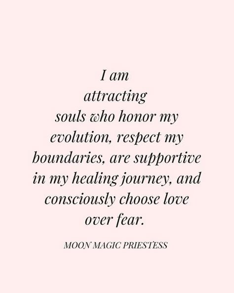 MOON MAGIC PRIESTESS 🦋 on Instagram: "1111 👼🏽 ✨🦋✨I am attracting souls who honor my evolution, respect my boundaries, are supportive in my healing journey, and consciously choose love over fear.✨🦋✨ I’ll never forget when the legendary Britney Spears shared my soul work on her Instagram saying, “Sometimes when it’s broken down like that…I feel we hear it better!!! It settles in my bones that way…I’ve had life coaches, and even therapists but sometimes you can get blessed and hear the words w I Am Healing Affirmations, Respect My Boundaries, Choose Love Over Fear, I Am Attracting, I Choose Love, Love Over Fear, My Boundaries, My Healing Journey, I Am Quotes