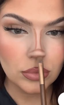 Bronzer Nose Contour, Cat Nose Contour, Contour For Straight Nose, Square Nose Contour Tutorial, Nose Contour With Bronzer, Box Nose Contour, Filipino Nose Contour, Contour For Crooked Nose, How To Contour Your Big Nose